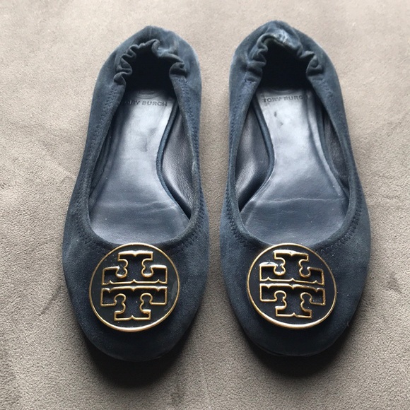 Tory Burch Shoes - Tory Burch navy suede flats